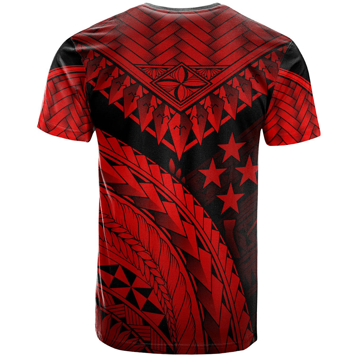 Kosrae Custom T Shirt Red Polynesian Necklace and Lauhala - Polynesian Pride