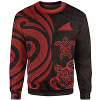 Tokelau Sweater - Red Tentacle Turtle Unisex Red - Polynesian Pride