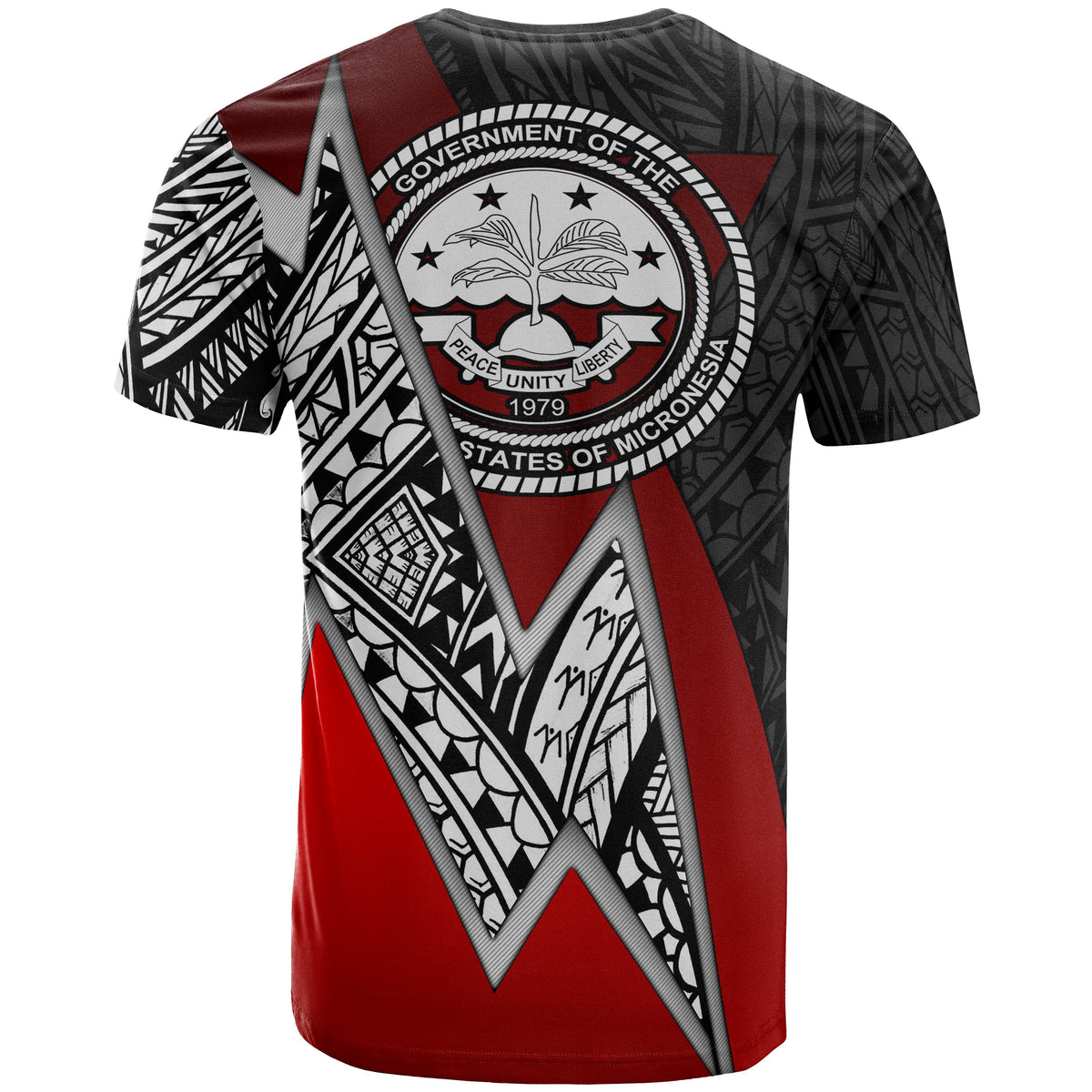 Federated States of Micronesia Custom T Shirt Red Lighting Piece - Polynesian Pride