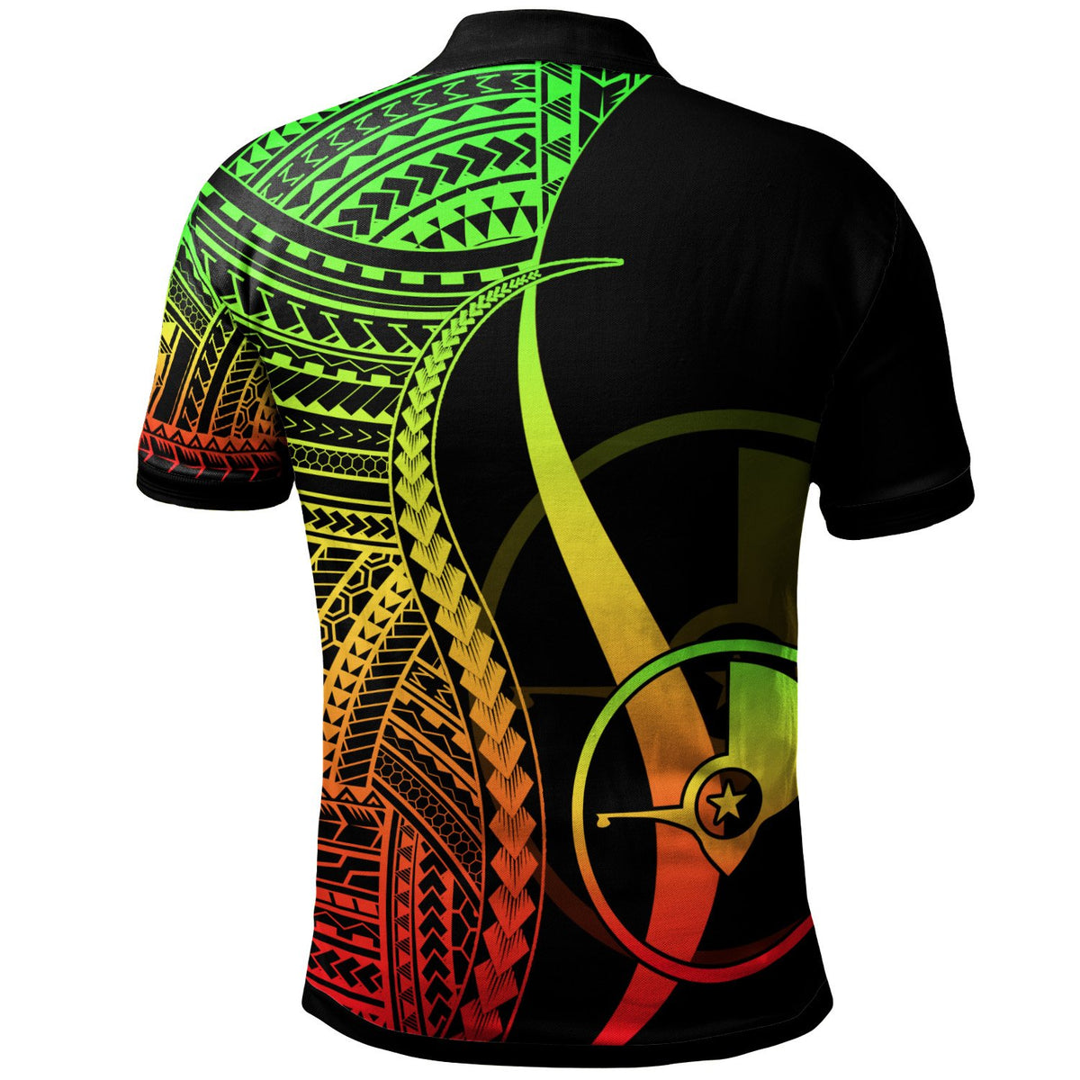Yap Polo Shirt Reggae Polynesian Tentacle Tribal Pattern - Polynesian Pride