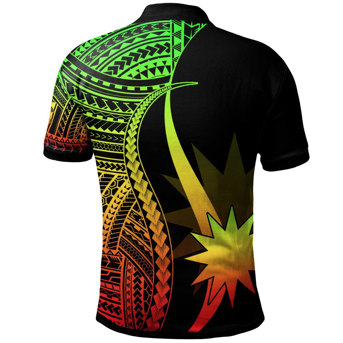 Nauru Custom Polo Shirt Reggae Polynesian Tentacle Tribal Pattern - Polynesian Pride