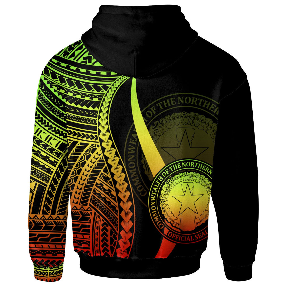 Northern Mariana Islands Custom Zip up Hoodie Reggae Tentacle Tribal Pattern - Polynesian Pride