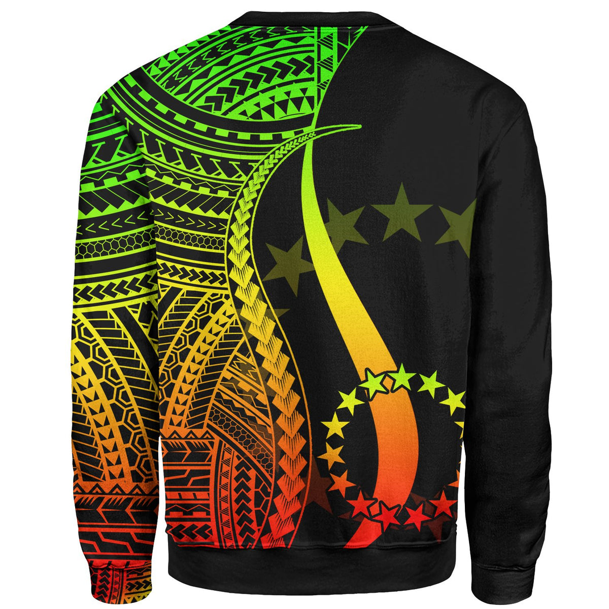 Cook Islands Sweatshirt - Reggae Polynesian Tentacle Tribal Pattern - Polynesian Pride
