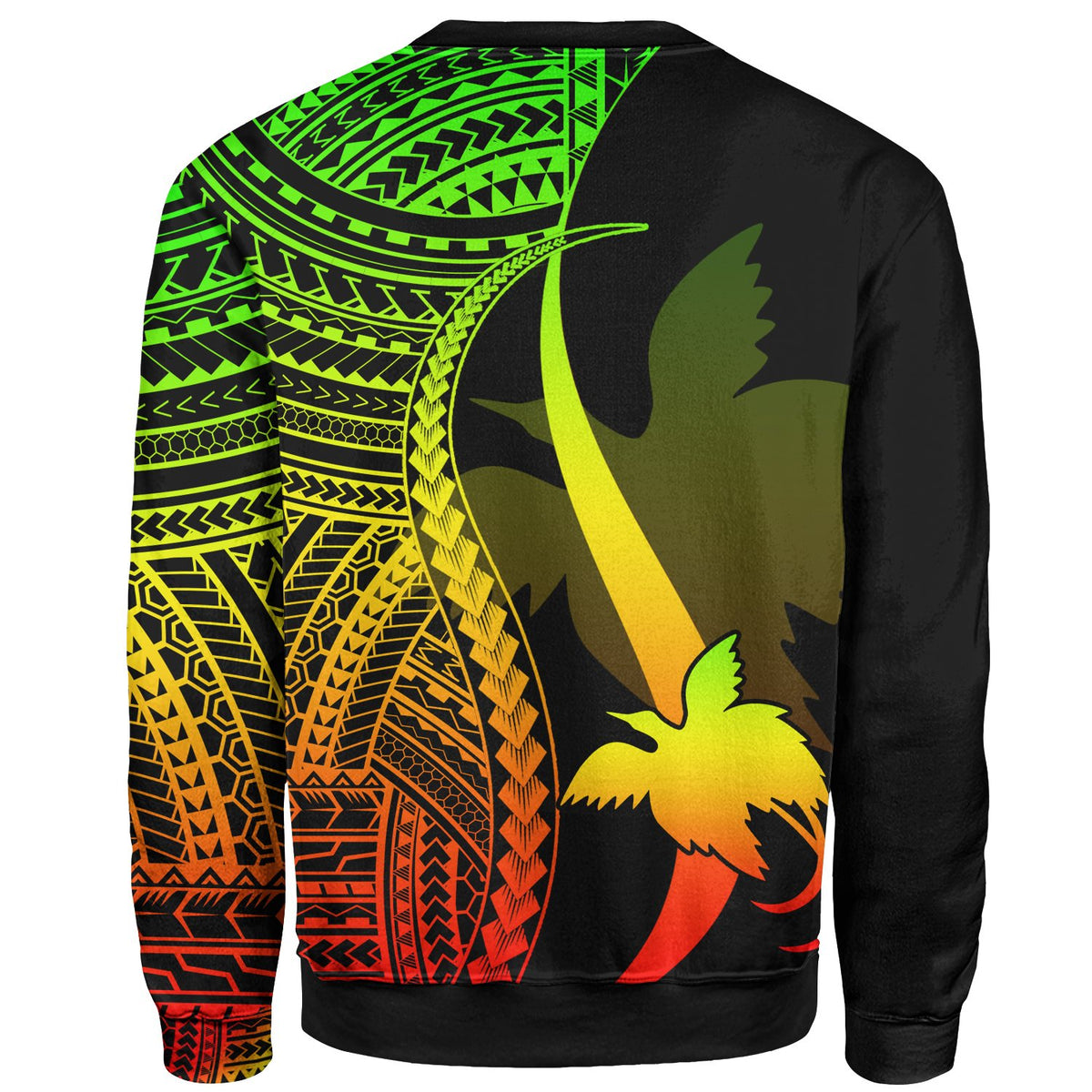 Papua New Guinea Sweatshirt - Reggae Polynesian Tentacle Tribal Pattern - Polynesian Pride