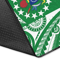 Cook Islands Tatau Area Rug Symbolize Passion Stars Version Green LT13 - Polynesian Pride