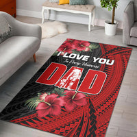 Happy Fathers Day Area Rug Polynesian Best Dad Ever LT13 Red - Polynesian Pride