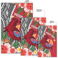 (Custom Personalised) Tahiti Islands Area Rug Polynesian Shark Mix Tropical Flowers LT14 - Polynesian Pride
