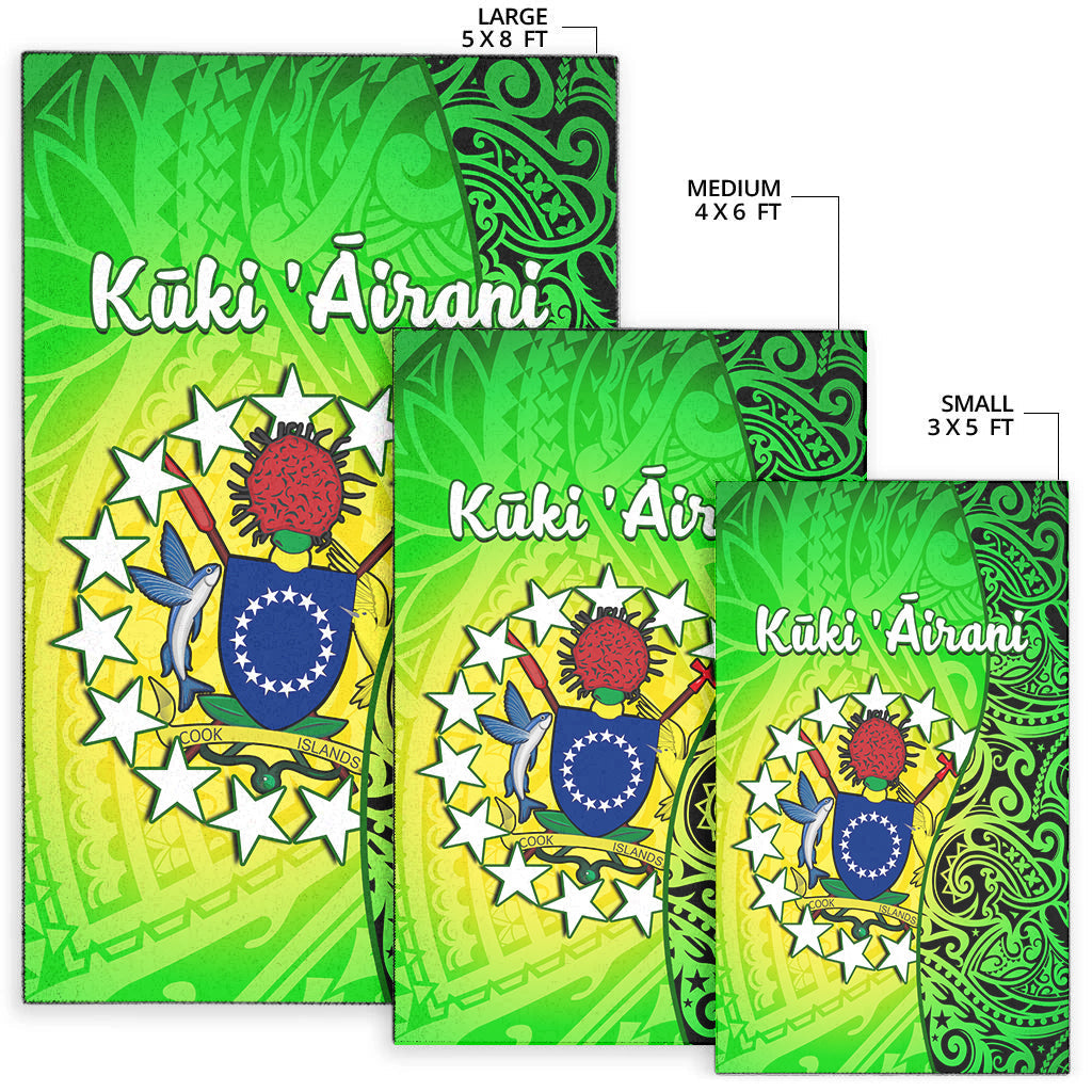 Cook Islands Area Rug Cook Islands Coat Of Arms Turtle Polynesian LT14 - Polynesian Pride