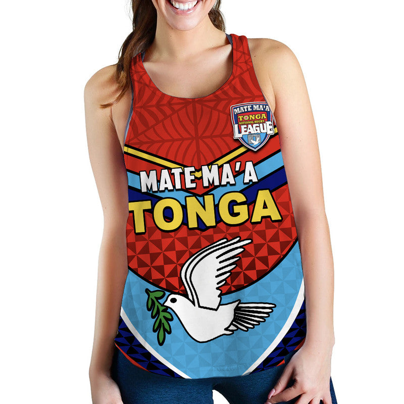 Tonga Mate Ma'a Rugby Women Tank Top Jersey LT6 Red - Polynesian Pride
