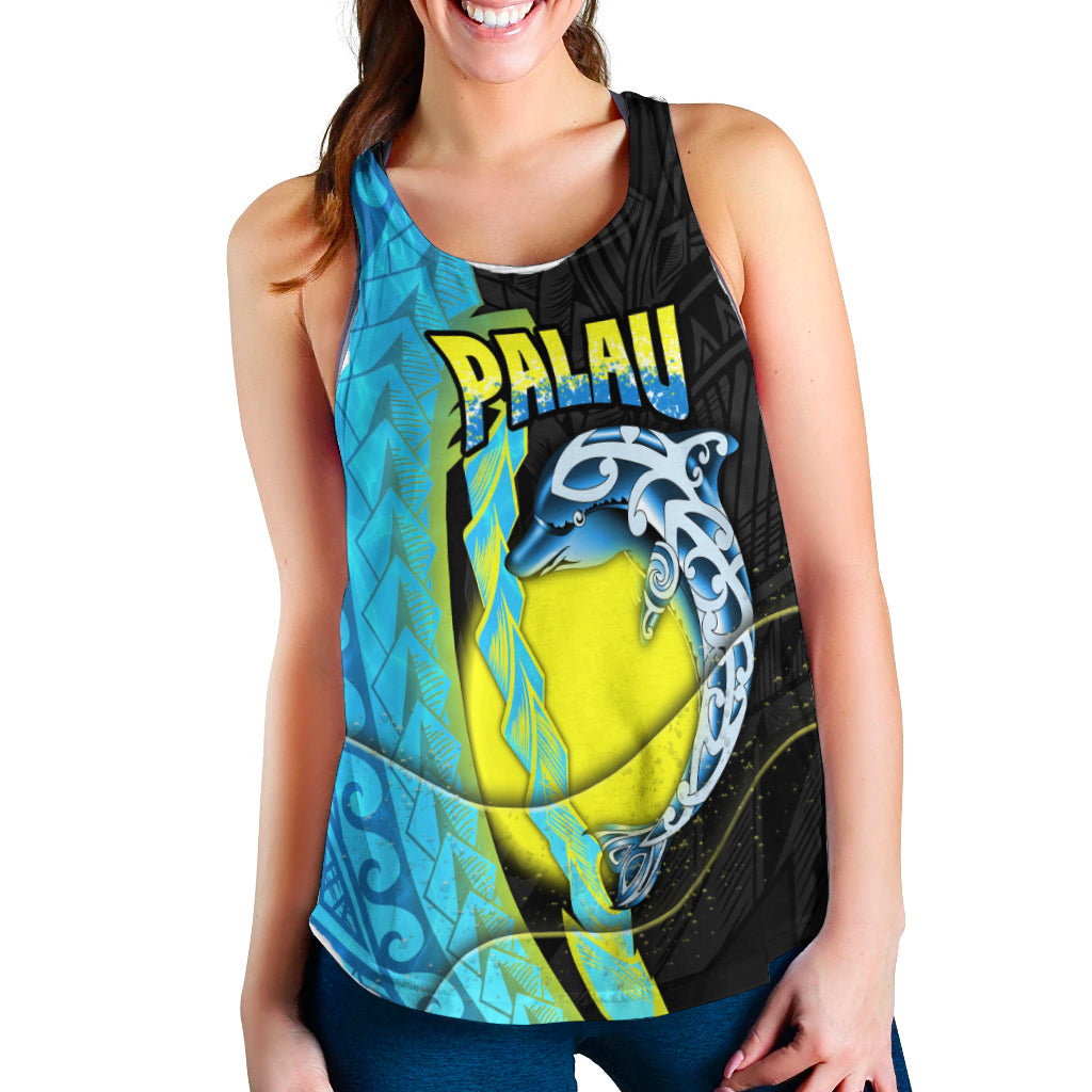 Palau Independence Day Women Racerback Tank Special Style LT16 Blue - Polynesian Pride