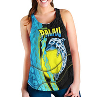Palau Independence Day Women Racerback Tank Special Style LT16 Blue - Polynesian Pride