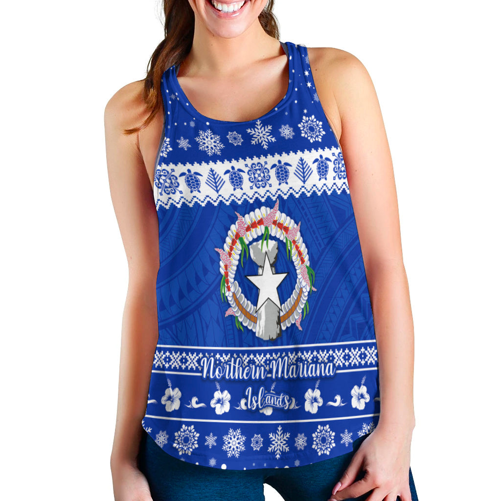 Northern Mariana Islands Christmas Women Racerback Tank Simple Style LT8 - Polynesian Pride