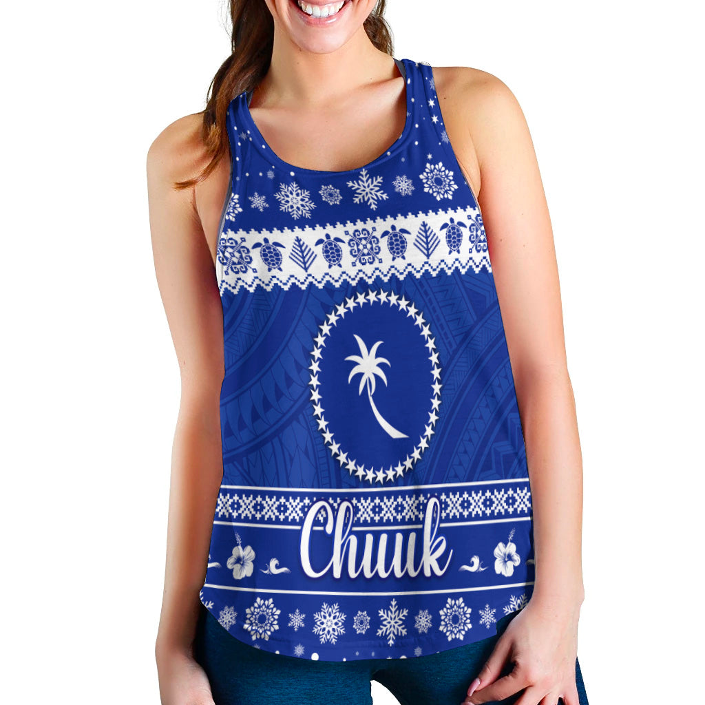 (Custom Personalised) FSM Chuuk Christmas Women Racerback Tank Simple Style LT8 - Polynesian Pride