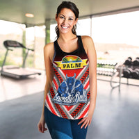 Mate Ma'a Tonga Women Racerback Tank Leimatu'a Bulls Creative Style - Red LT8 - Polynesian Pride