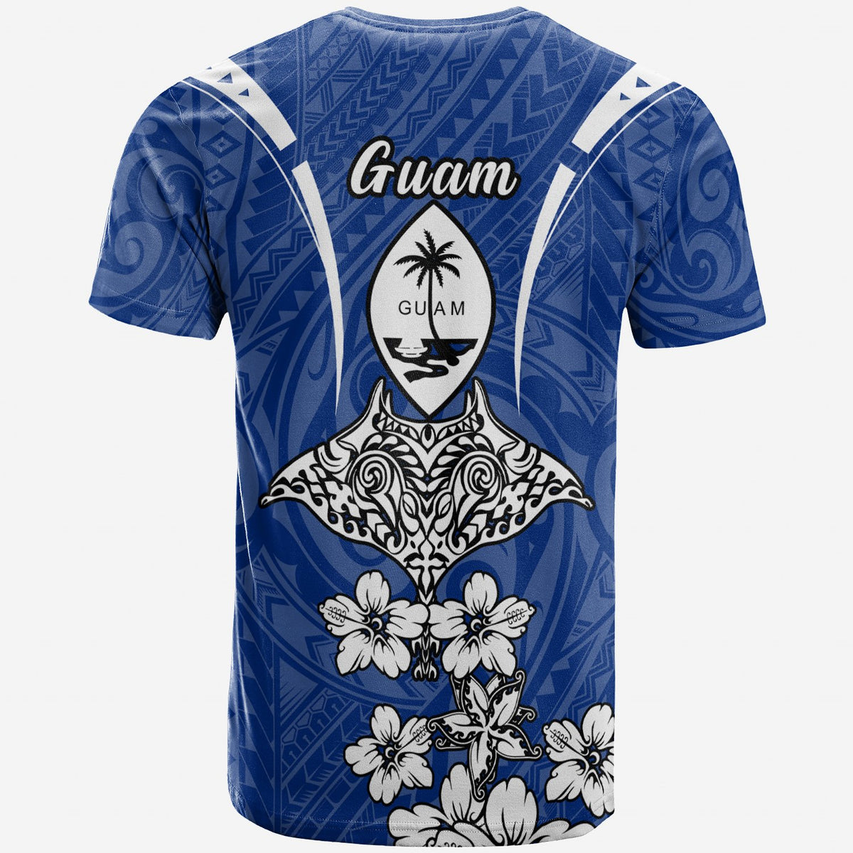 Guam T Shirt Ray Hibiscus - Polynesian Pride