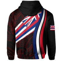 Hawaii Flag Polynesian Hoodie Zip Red Ten Style - Polynesian Pride