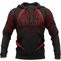 Hawaii Polynesian Hoodie Red The Face Style - Polynesian Pride