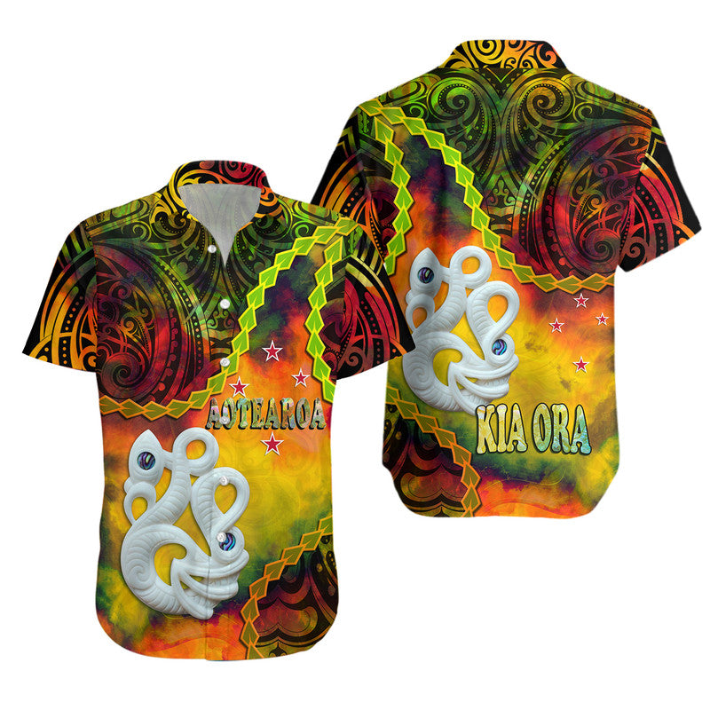 New Zealand Maori Hawaiian Shirt Aotearoa Manaia Reggae Paua Shell - Kia Ora LT9 Reggae - Polynesian Pride