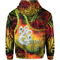 Custom New Zealand Maori Hoodie Aotearoa Manaia Reggae Paua Shell LT9 - Polynesian Pride
