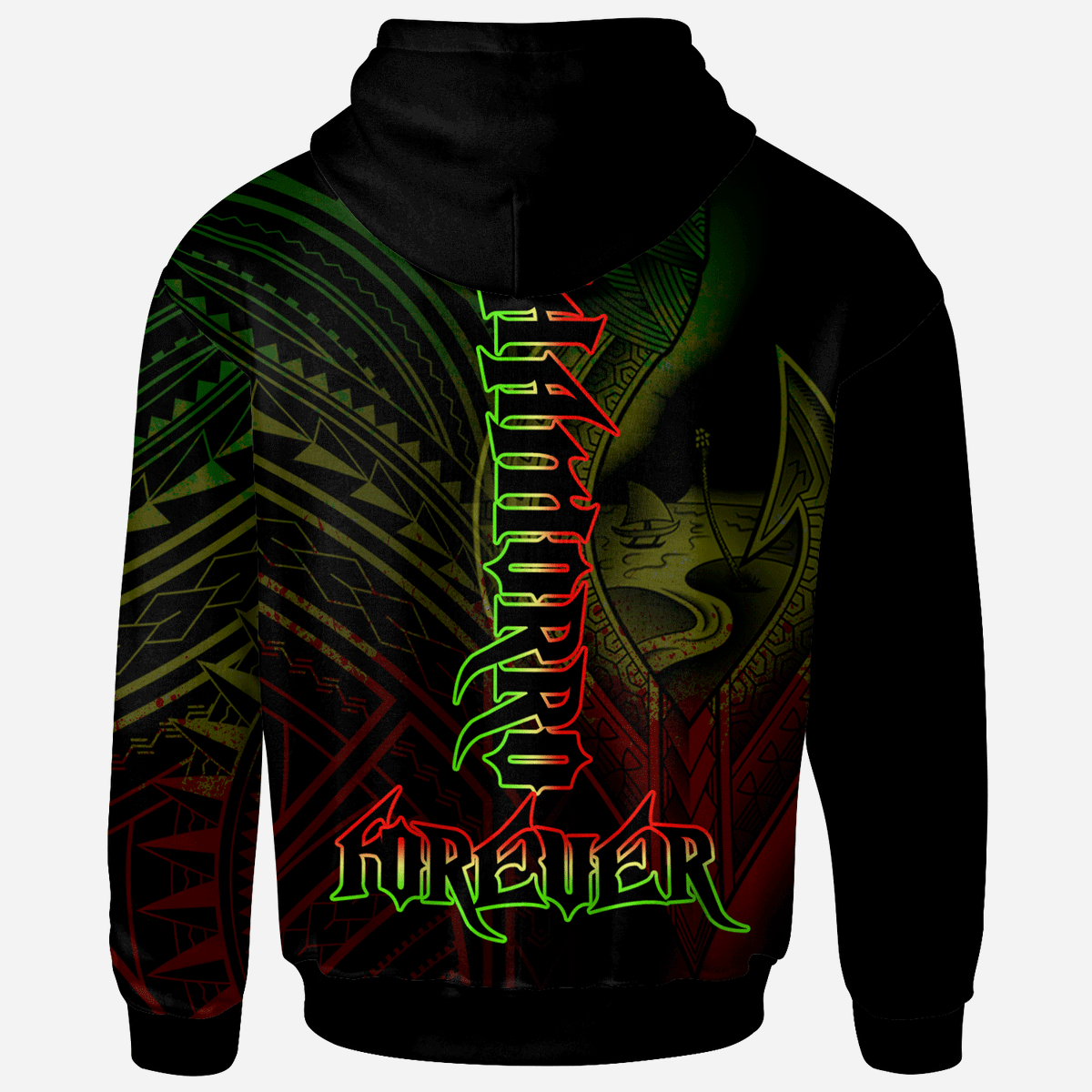 Guam Zip Hoodie Chamorro Forever Reggae Color - Polynesian Pride