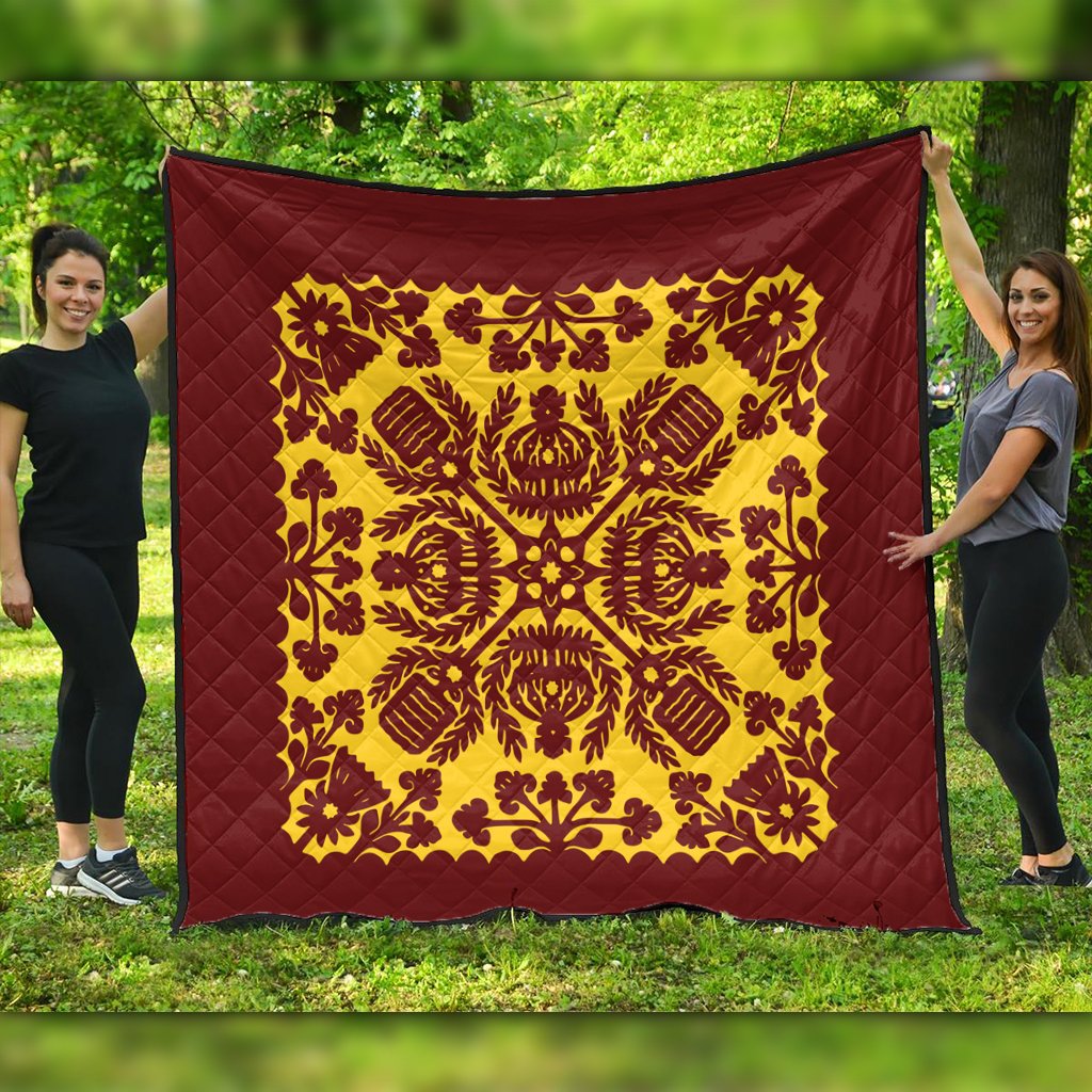 Hawaii Quilt - Royal King Quilting Style Quilt - AH - Polynesian Pride