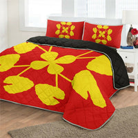 Hawaiian Royal Pattern Quilt Bed Set - Royal - D3 Style - Polynesian Pride