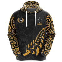 New Zealand Rugby Hoodie, Maori Lion Rugby Pullover Hoodie Unisex Black - Polynesian Pride