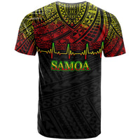 Samoa T Shirt Heart Beat Polynesian - Polynesian Pride