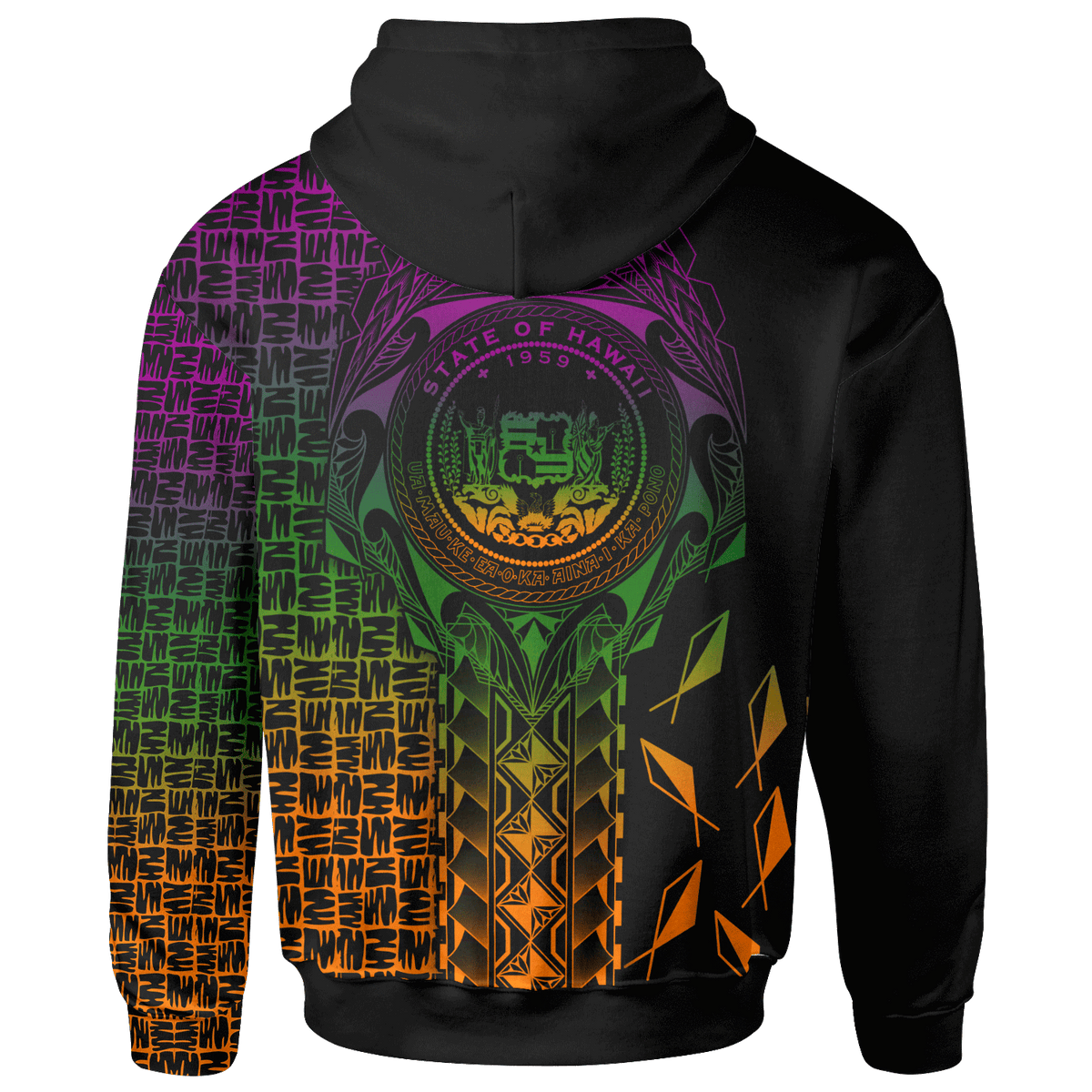 Hawaii Custom Zip up Hoodie Hawaii Seal Rocket Style - Polynesian Pride