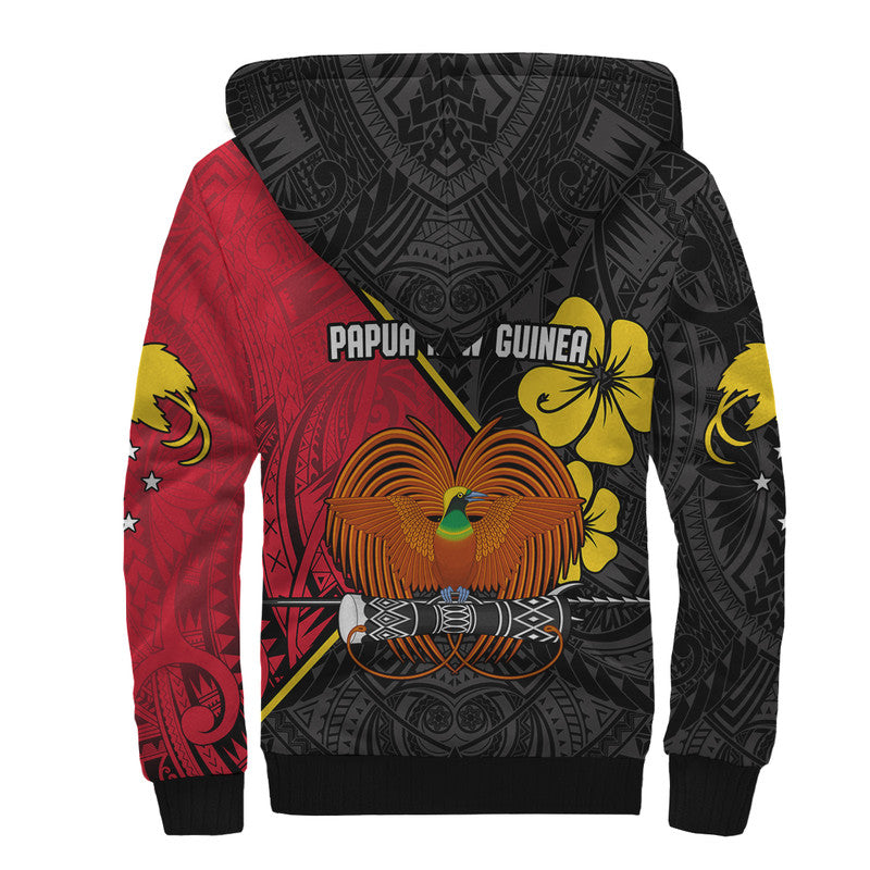 The Kumuls PNG Sherpa Hoodie Papua New Guinea Polynesian Dynamic Style Black LT14 - Polynesian Pride
