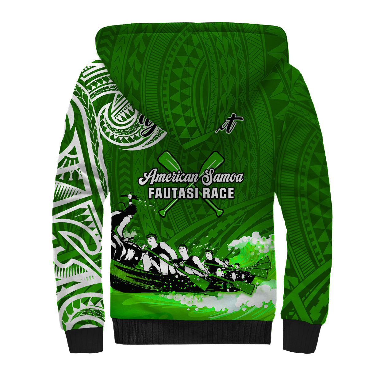 (Custom Personalised) American Samoa Sherpa Hoodie Fautasi Race Samoan Pattern Ver.02 LT14 - Polynesian Pride