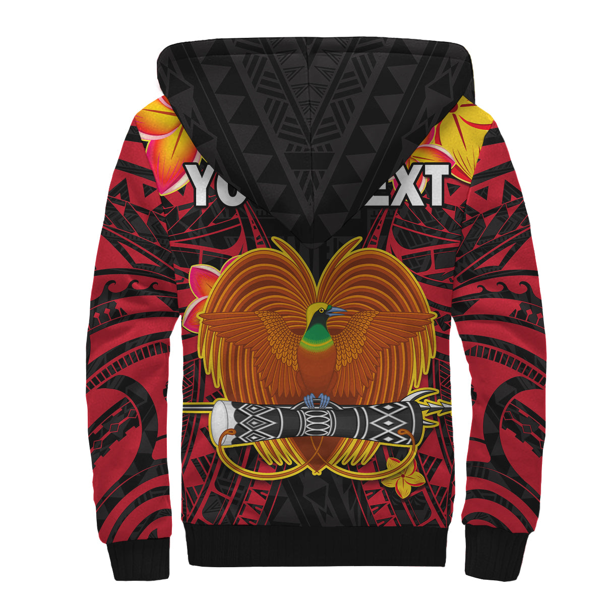 (Custom Personalised) Papua New Guinea Sherpa Hoodie PNG Bird Of Paradise Polynesian Pattern LT14 - Polynesian Pride