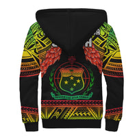 Samoa Rugby Sherpa Hoodie Teuila Torch Ginger Gradient Style LT14 - Polynesian Pride