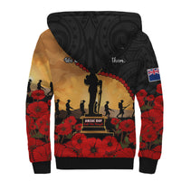 New Zealand Anzac Sherpa Hoodie Maori Camouflage Mix Poppies We Will Remember Them LT14 - Polynesian Pride