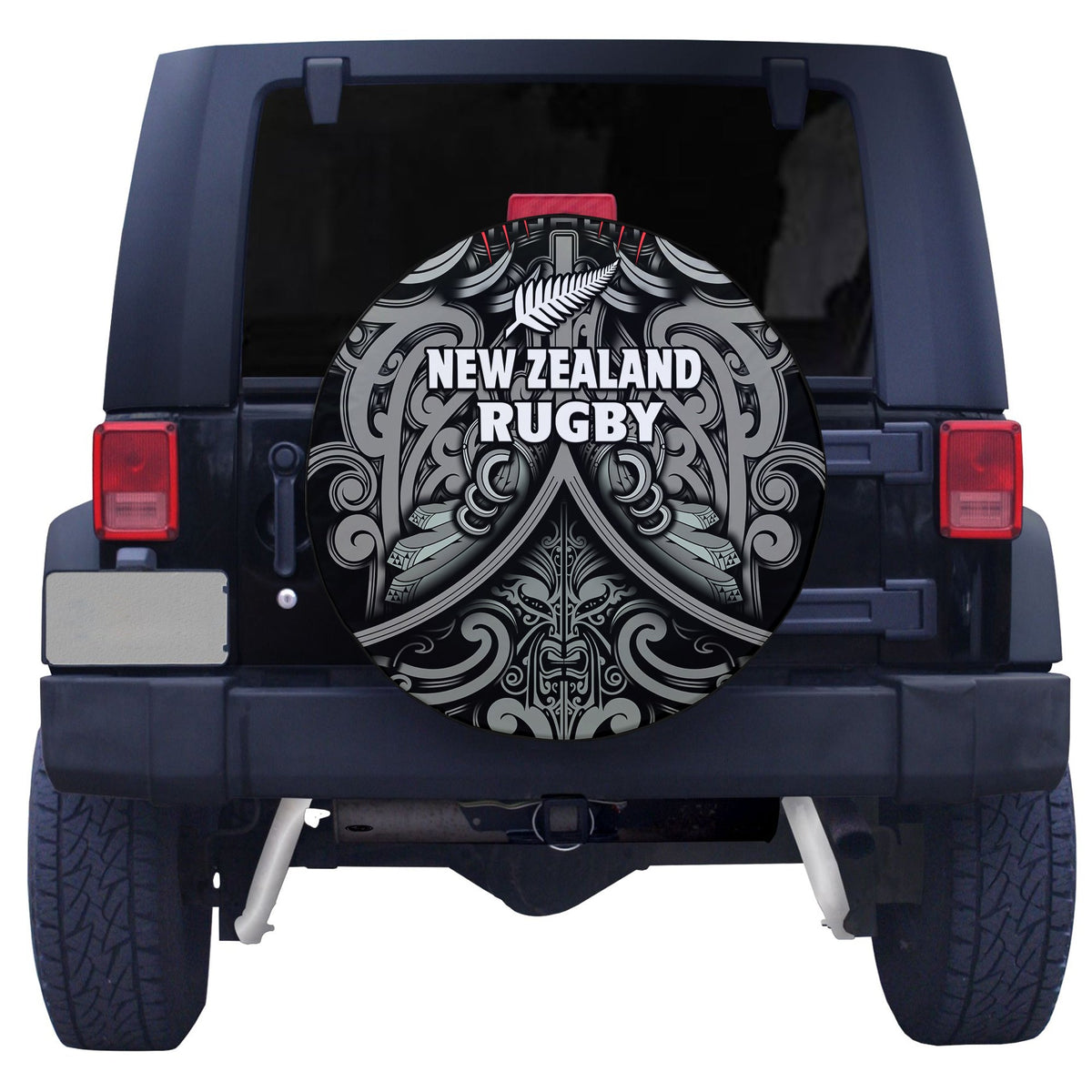 (Custom Personalised) New Zealand Silver Fern Rugby Spare Tire Cover All Black NZ Maori Pattern LT13 - Polynesian Pride