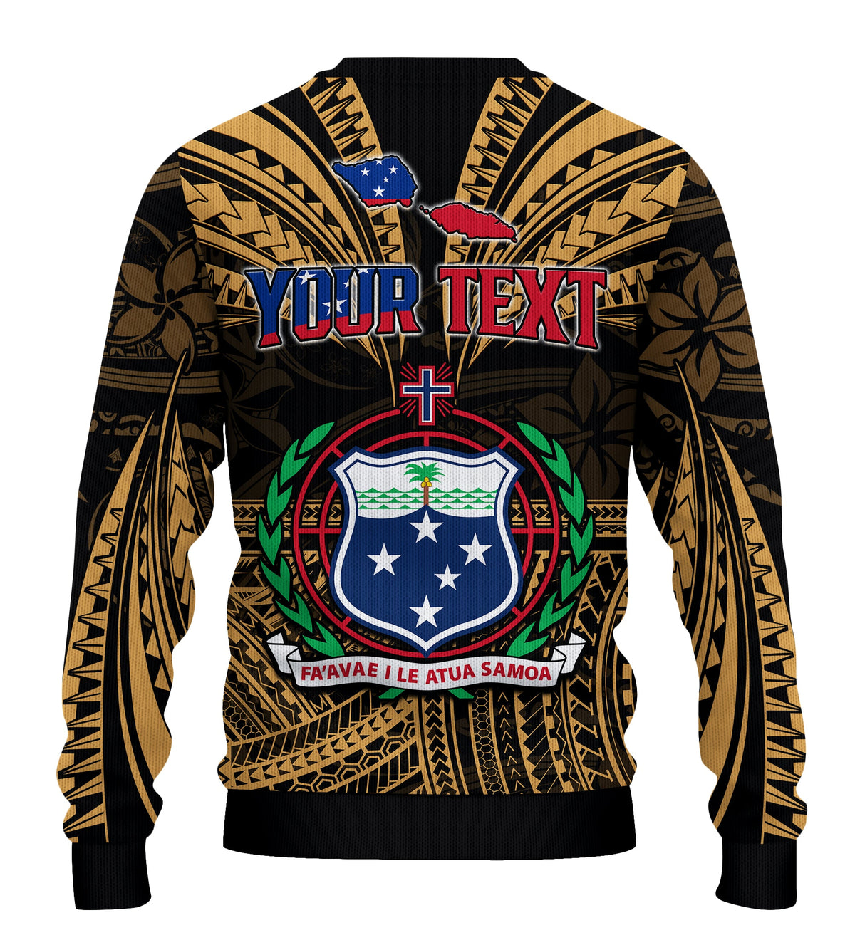 (Custom Personalised) Samoa Tatau Sweater Gold Polynesian Proud Samoan LT13 - Polynesian Pride
