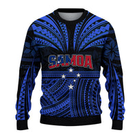 (Custom Personalised) Samoa Tatau Sweater Blue Polynesian Proud Samoan LT13 Unisex Blue - Polynesian Pride