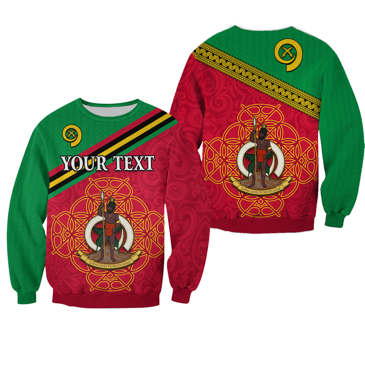 (Custom Personalised) Vanuatu Sweatshirt Pattern Sand Drawing LT13 Unisex Red - Polynesian Pride