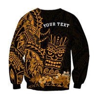 (Custom Personalised) Hawaii Polynesian Sweatshirt Gold Tiki Masks Hawaiian LT13 - Polynesian Pride