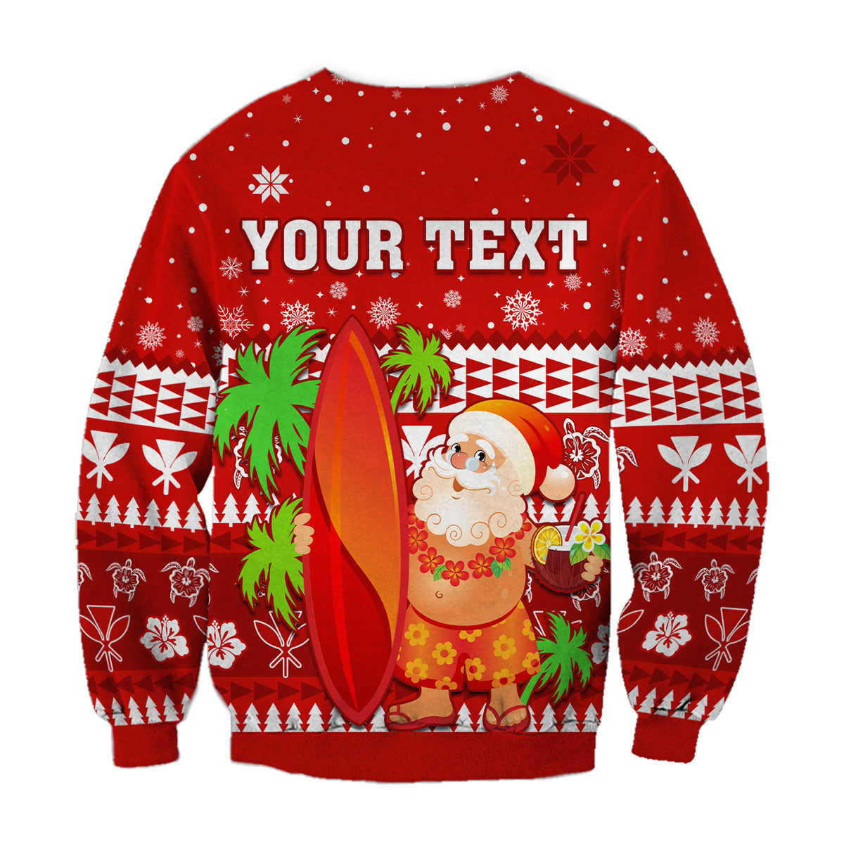 (Custom Personalised) Mele Kalikimaka Sweatshirt Santa Claus Hawaii Christmas LT13 - Polynesian Pride