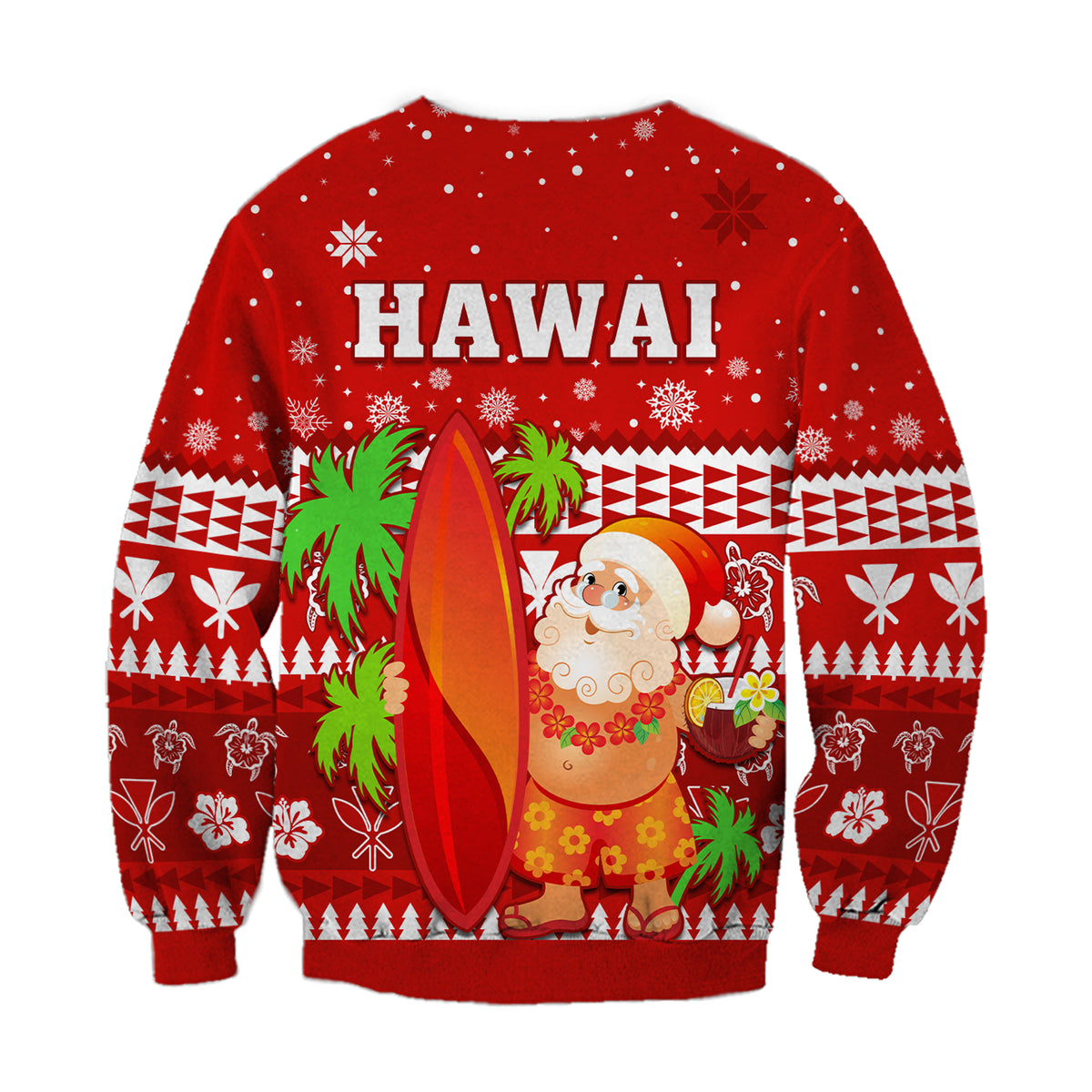 Mele Kalikimaka Sweatshirt Santa Claus Hawaii Christmas LT13 - Polynesian Pride