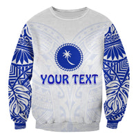 (Custom Personalised) Chuuk Sweatshirt Micronesia Simple Pattern White LT13 - Polynesian Pride