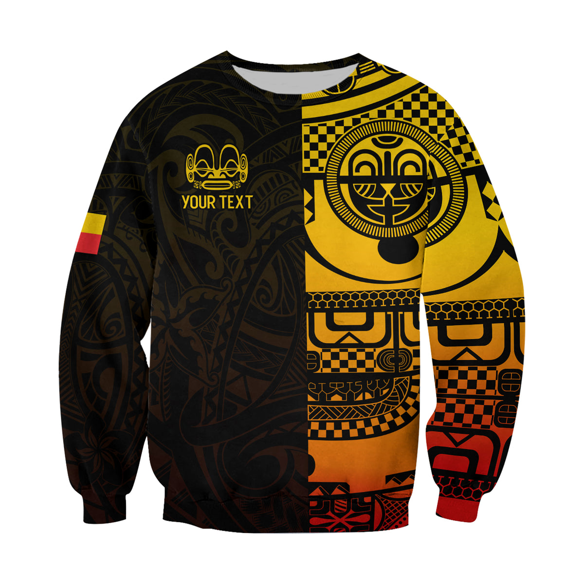 (Custom Personalised) Marquesas Islands Tiki Sweatshirt Gradient Marquesan Tattoo LT13 - Polynesian Pride