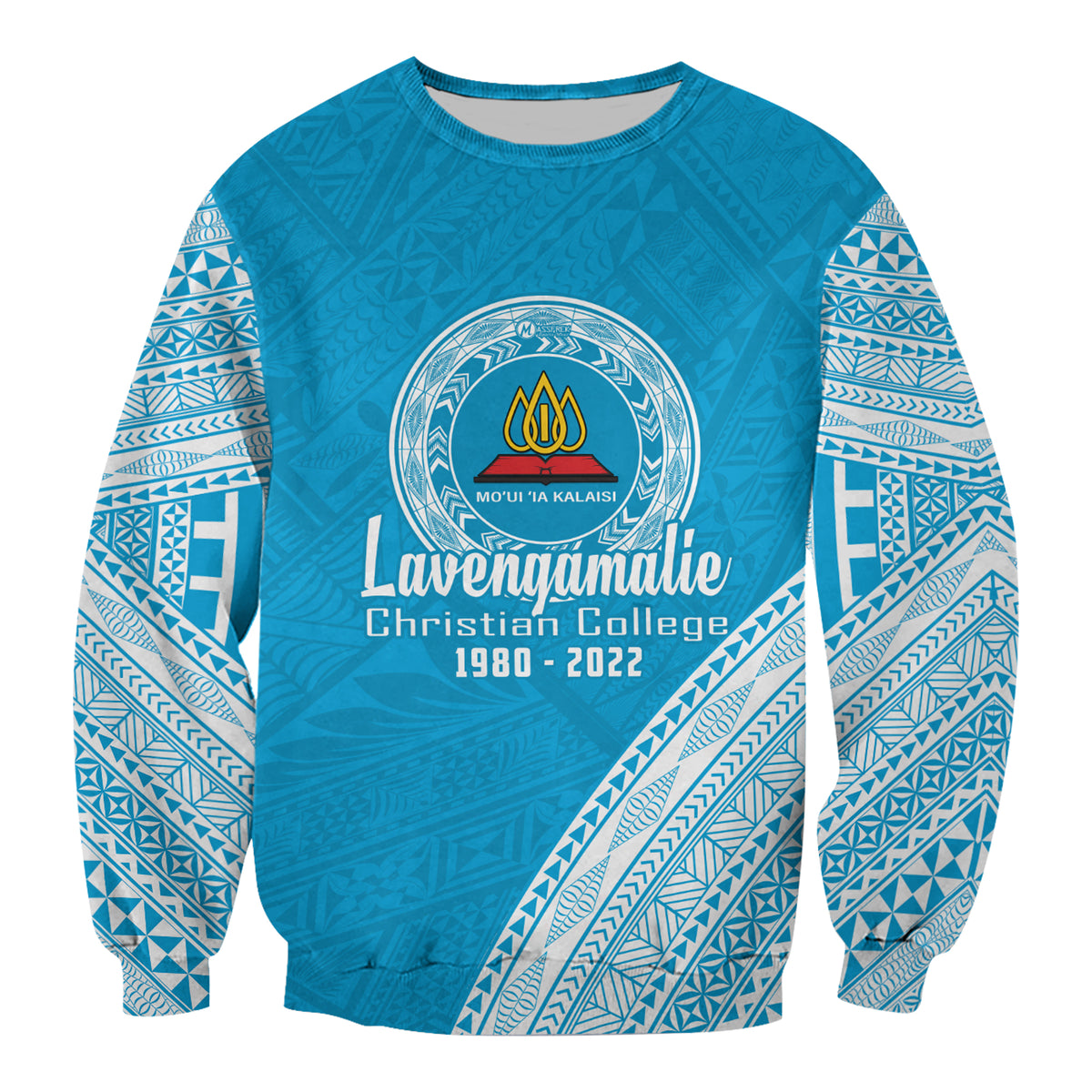 Lavengamalie College Tonga Sweatshirt Happy 42nd Anniversary LT13 Unisex Blue - Polynesian Pride