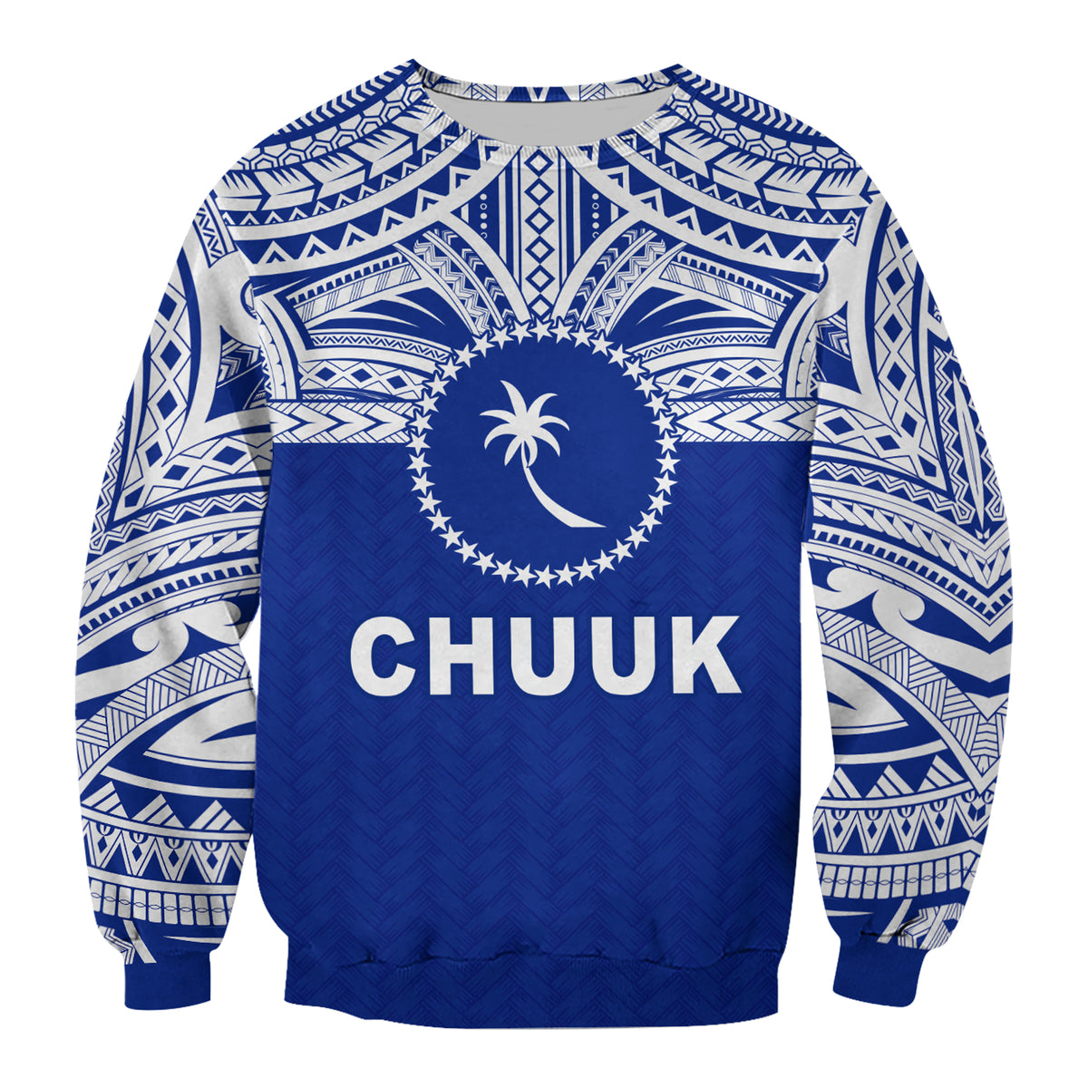 Chuuk Flag Sweatshirt Micronesia Style Blue LT13 - Polynesian Pride