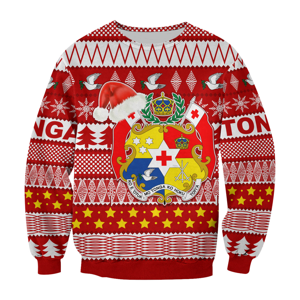 (Custom Personalised) Tonga Kilisimasi Fiefia Sweatshirt Merry Christmas with Tongan Pattern LT13 - Polynesian Pride