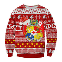 (Custom Personalised) Tonga Kilisimasi Fiefia Sweatshirt Merry Christmas with Tongan Pattern LT13 - Polynesian Pride