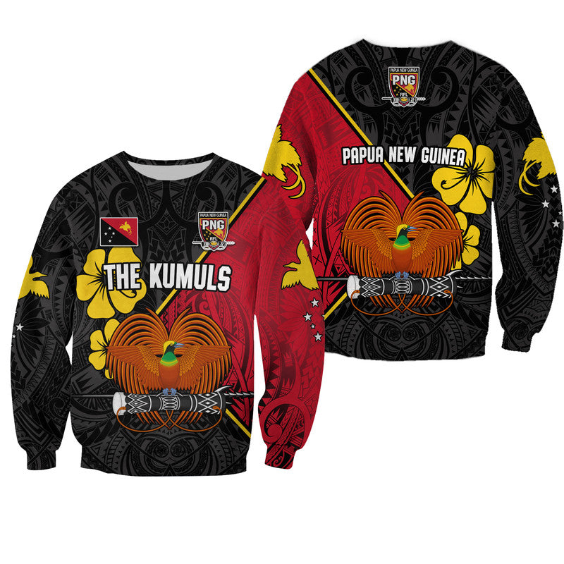 The Kumuls PNG Sweatshirt Papua New Guinea Polynesian Dynamic Style Black LT14 Unisex Black - Polynesian Pride