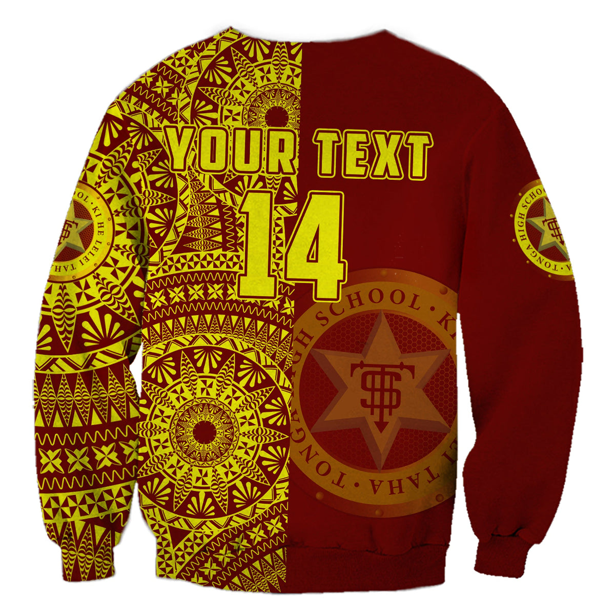 (Custom Text And Number) Tonga High School Sweatshirt Class Of Year Tongan Ngatu Pattern LT14 - Polynesian Pride