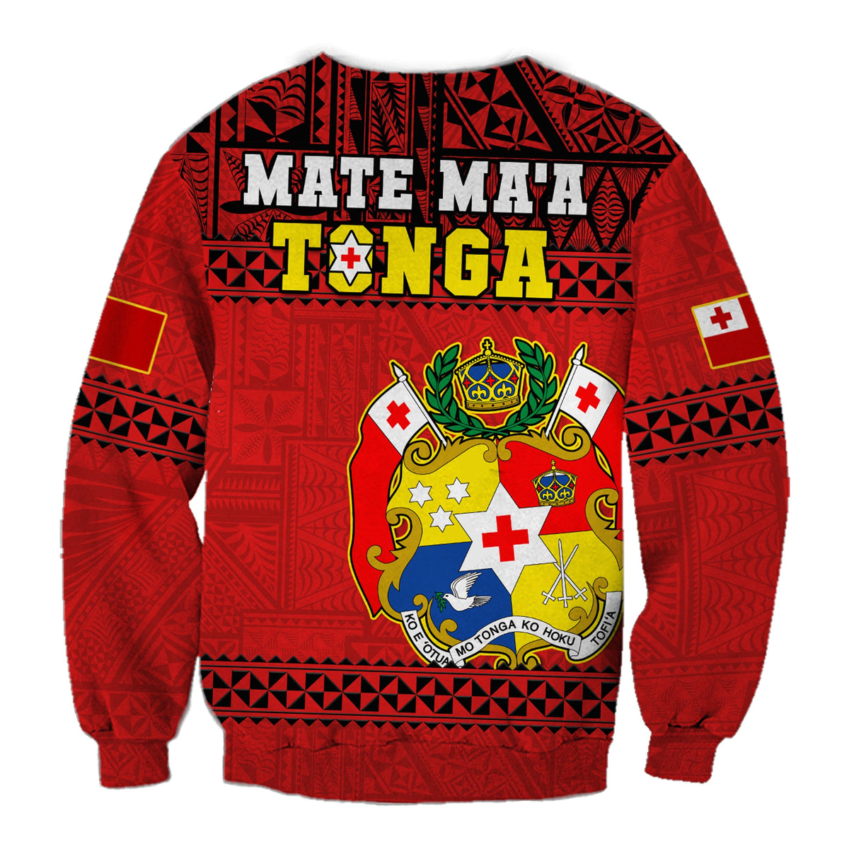 Tonga Rugby Sweatshirt Mate Maa Tonga Pacific Ngatu Black LT14 - Polynesian Pride